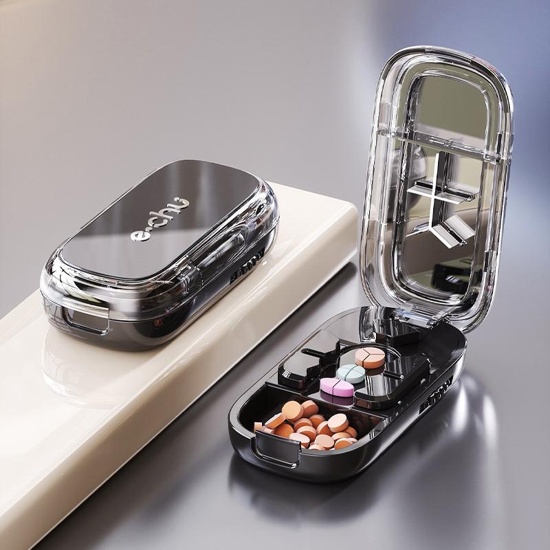 Adjustable Pill Cutter Splitter Fits Multiple Pills at Once 12/3/4 in 1 Pill Cutter with Hidden Sharp Blade Dustproof Cutter