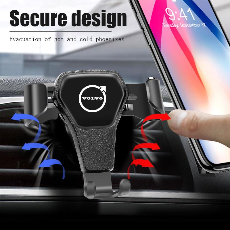Car Gravity Phone Holder Air Vent Clip Mount GPS Bracket For Volvo S90 olestar AWD XC40 S80 T6 V90 XC90 XC60 V50 S60 V70 V60 V40
