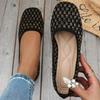 Plus Size Breathable Flyknit Square Toe Color Block Women's Shoes