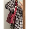 Red Niche Design Women's Handbag Stylish New PU Leather Red One Shoulder Bag Fashion Seasons Work Commuter Ladies Underarm Bags