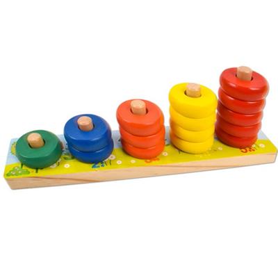 Woodbell Rainbow 5 Step Ring Stacking, Mixed Colors, Set of 1, Korean Baby Products