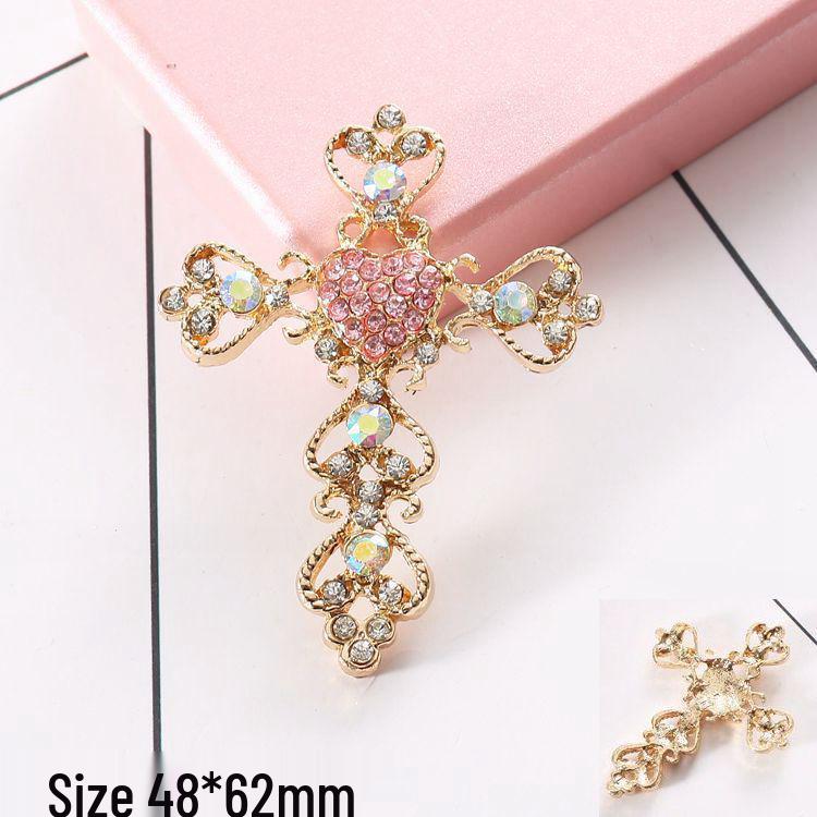 Cross Rhinestone Gem DIY Phone Case Accessories - Alloy Material