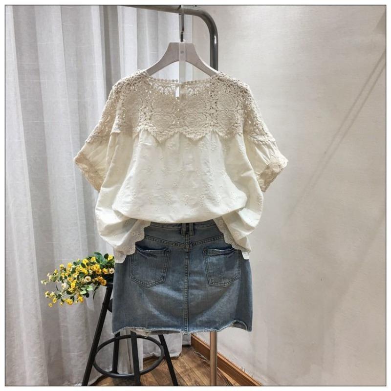 Loose Chiffon Shirt Women's Summer Clothing New Fashion Trendy Style Short-sleeved Tops Blouses