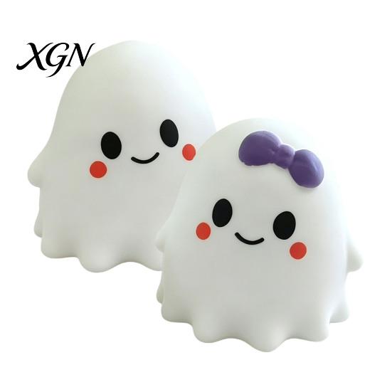 Desk Decompression Toy 1/2Pcs Halloween Cartoon Ghost Squeeze Toy, Bow Stress Relief Fidget White Sensory for Kids Adults Party Favors Slow