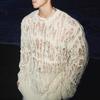 Maglie da Uomo Girocollo Manica Lunga Maglietta Lavorata a Maglia Abbigliamento Uomo Retro Traforato Rete Maglie Lavorate a Maglia Primavera Streetwear