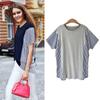 Summer Women's Striped Short-sleeved T-shirt Thin Loose-fitting Large-size Women's Top 200 Kilogram Fat Mm Slim Shirt
