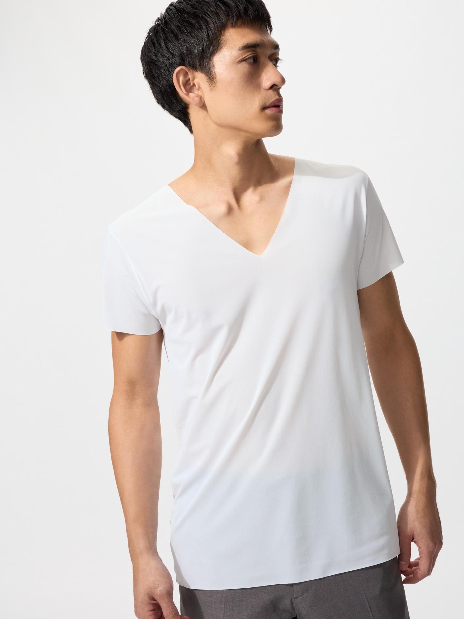 

Uniqlo Япония Air RhyThm ДезодоранТ Сетчатая футболка с V-образным вырезом короткий рукав 00 WHITE/XS