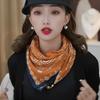 Chic Autumn/Winter Silk Scarf with Magnetic Golden Ball Clasp – Korean Style Neck Warmer