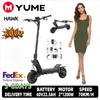 Elektrická koloběžka YUME HAWK, 1200W*2 Výkonný motor 60V 22,5Ah Baterie 70km/h Max. rychlost 10x3,15' bezdušové pneumatiky pro dospělé Escooter