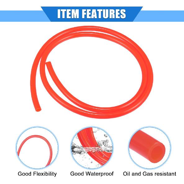 2 Pcs Fuel Vent Line Hose, 0.2"x39" 5mm X 1m Gas Line Petrol Hose Tube Universal for ATV Dirt Bike Go Kart Durable Polyurethane Orange