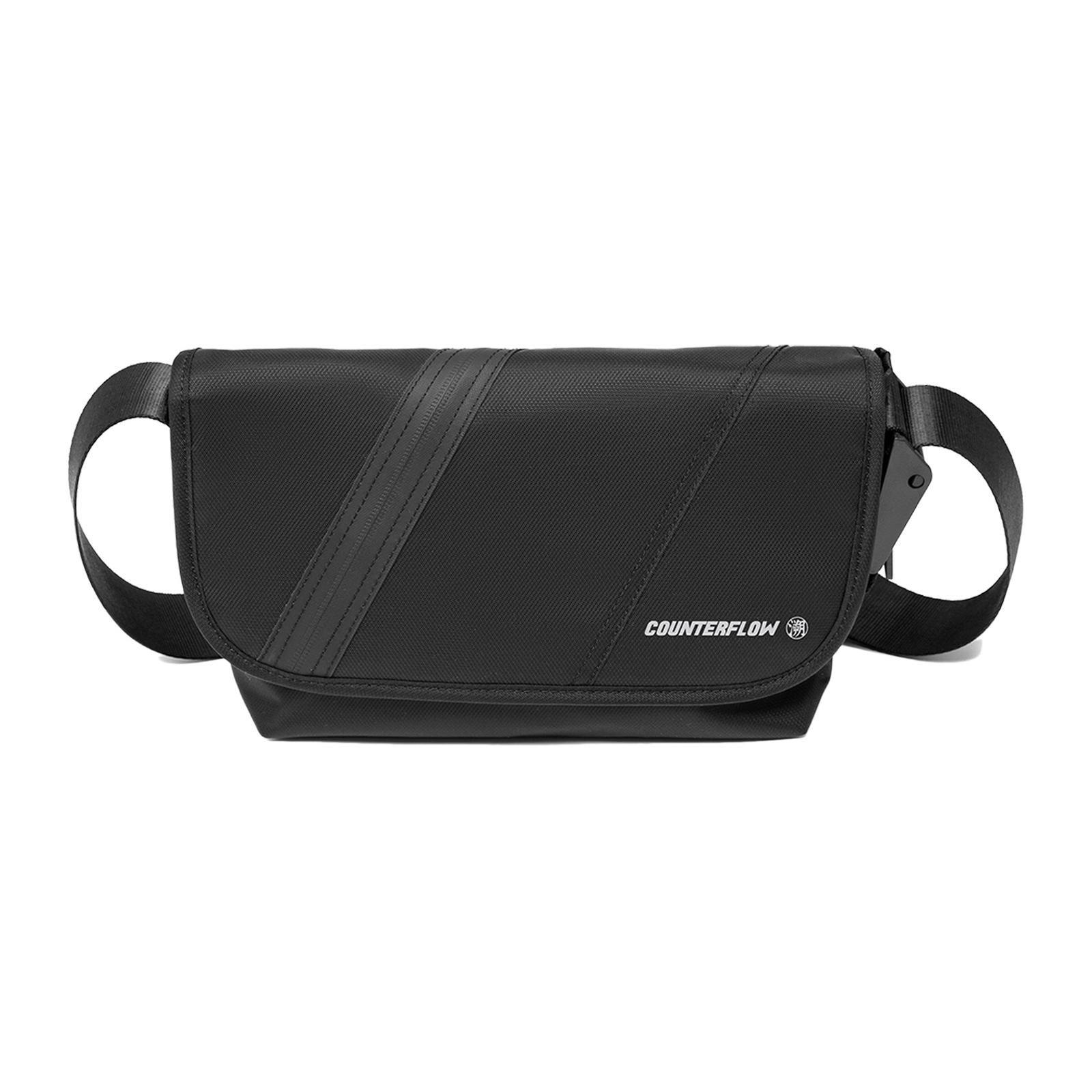Li Ning CF Reflective Flap Closure Nylon Chest Bag Unisex Shoulder Bag Black ABDU177-2 Black