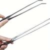 1pc Stainless Steel Aquarium Feeding Tongs, 10.6 Inch Curved Tweezers and Straight Forceps, Ideal for Fish Tank Landscaping, Worm Feeding, Reptiles