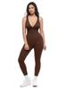 High Elasticity Fitness Sleeveless V-neck Tummy Control Yoga Jumpsuit for Women