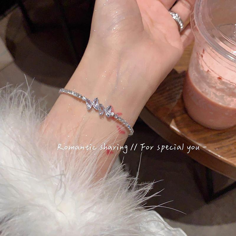 Elegant Zircon Bracelet for Women - High-End, Shiny, Versatile, and Trendy Cold Style Bangle