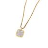 Fritillary Square Personalized Minimalist Furnace Real Gold Necklace Female Collarbone Chain