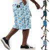 Pantaloncini Casual da Uomo con Coulisse e Stampa Hawaiana, Multitasche, Lunghezza al Ginocchio, Leggeri, Estivi, da Spiaggia