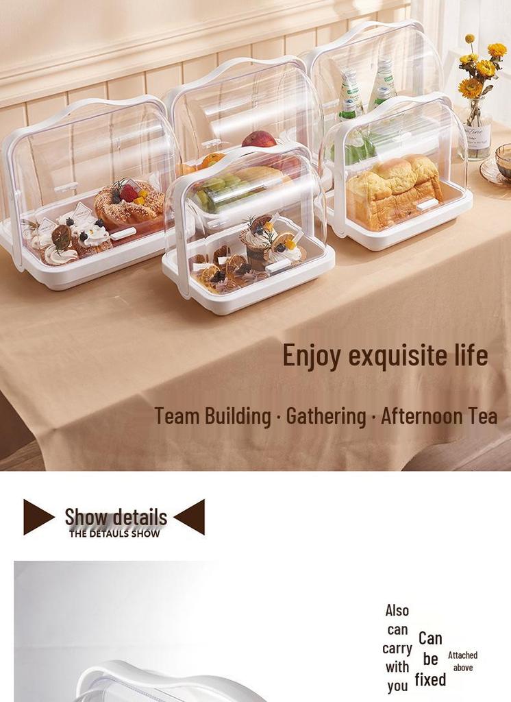 Transparent Dustproof Storage Box with Lid for Bread and Milk Bottles