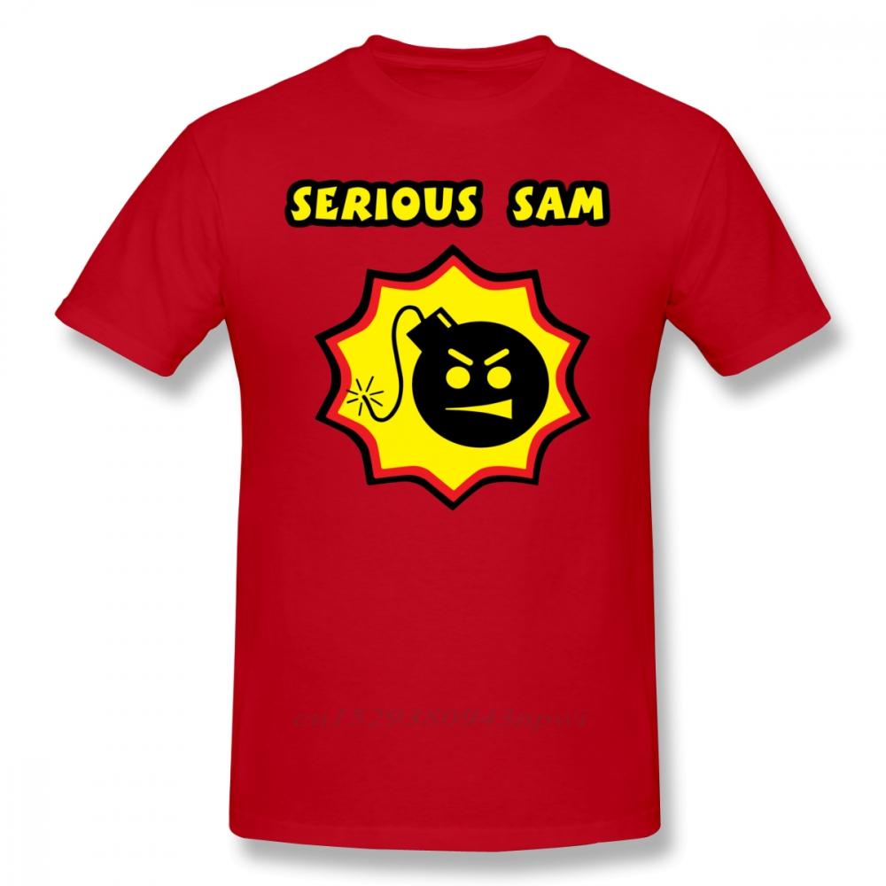 Serious Sam TShirt Serious Sam Replica T Shirt 100 Cotton Summer Tee Shirt Men Cute ShortSleeve Printed Tshirt S