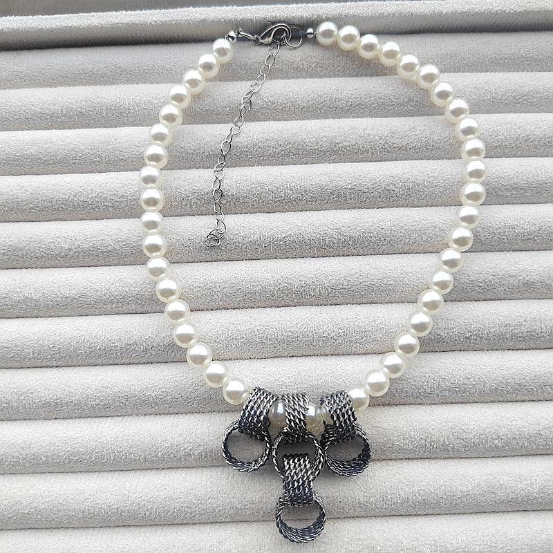 Elegant Pearl Link Pendant Necklace - European & American Style