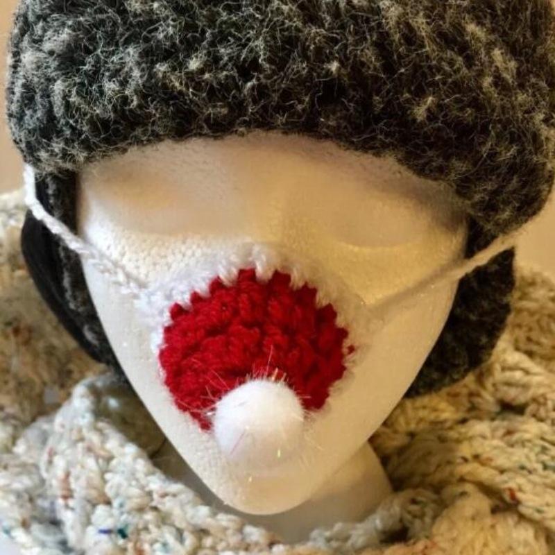 Hand-knitted Halloween funny colorful line mask and hat