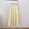 Summer 2025 White Midi Skirt: Women's Puffy Swing Dress