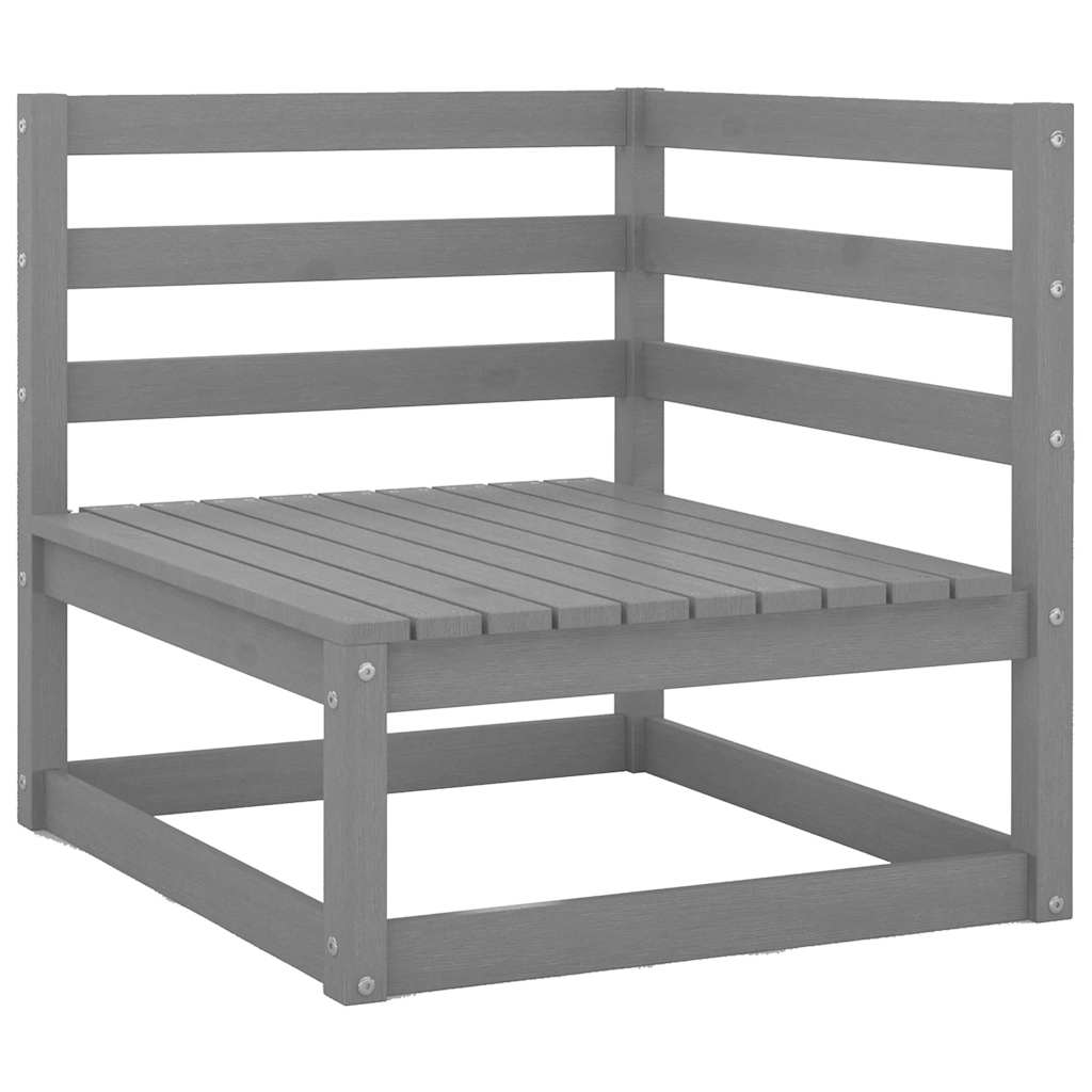vidaXL Gartensofa 2-Sitzer Grau Massivholz Kiefer