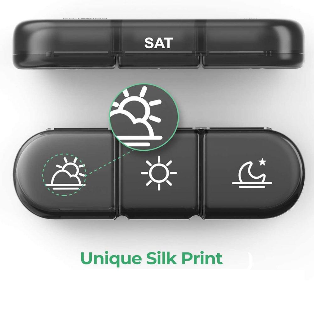 Plastic Pill Organizer Tablet Dispenser 7 Days Weekly Medicine Container with 21 Compartments Weekly Pill Organizer