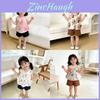 Summer Kids Twopiece Outfit With Floral Pattern Soft Fabric