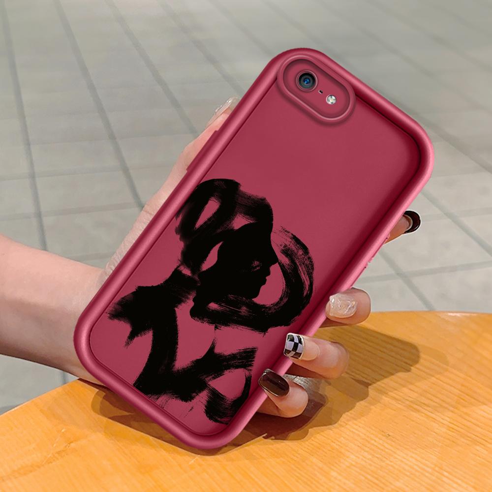 Soft Silicone Square Ladder Printing Pattern Phone Casing Full Cover Camera Shockproof Protection Rubber Case for iPhone Infinix Tecno OnePlus