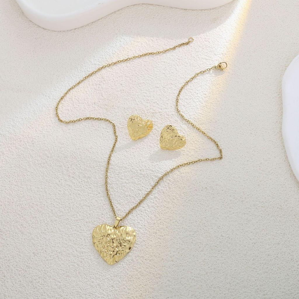 Luxury Geometric Leaf & Flower Earrings Necklace Set