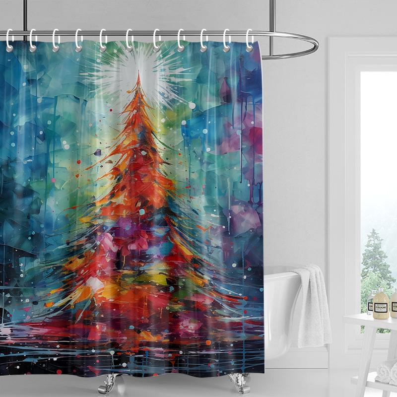 Dekoracja domu zasłony prysznicowe do łazienki wodoodporna tkanina zasłonowa Nowoczesny styl skandynawski Salon Wesołych Świąt zima