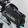 Bike Top Tube Bag Front Frame Bag For Cycling Touchscreen Top Tube Pack For Repair Tools Wallets Waterproof Biking Organizer