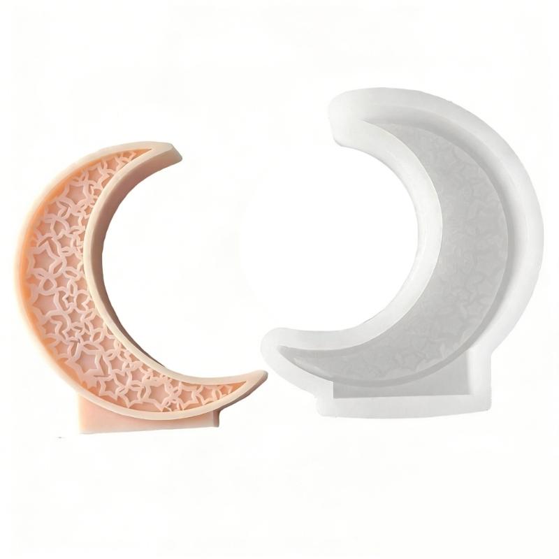 Flexible Sturdy Silicone Mould Fashion Accessory for Making Unique Moon Shaped Candle and Home Decorations