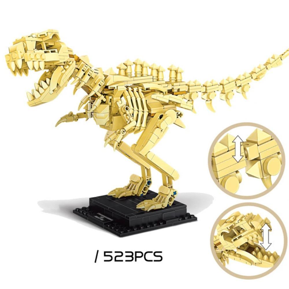 Dinosaur Skeleton Fossils Building Blocks Jurassic Park World Tyrannosaurus Rex Model Bricks Toys For Children Boy Gifts