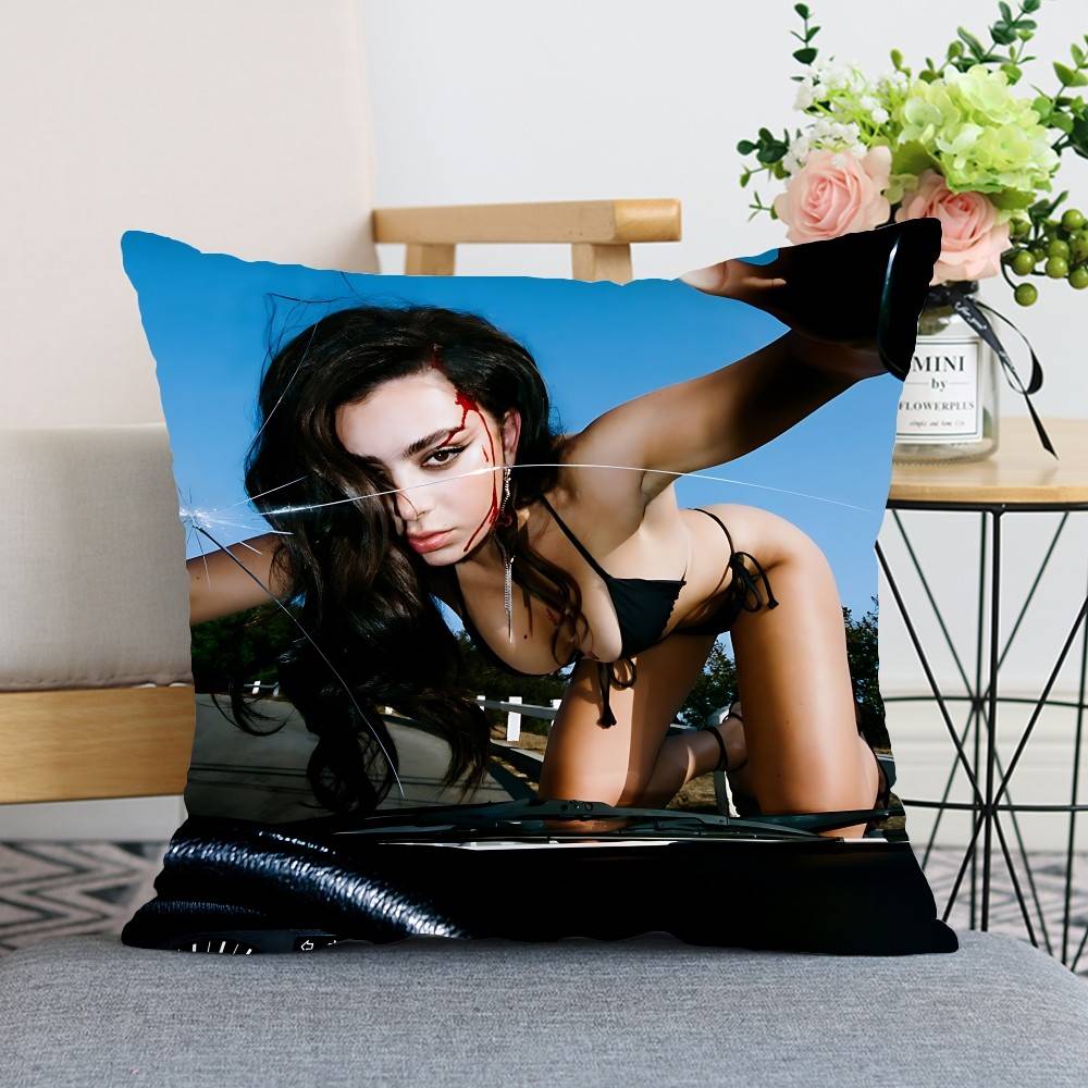 

Singer CCharli Xcx Throw Pillow Covers Pattern Cushion Cover Suitable For Sofa Bedroom Car Pillow Cover 40x40 cm