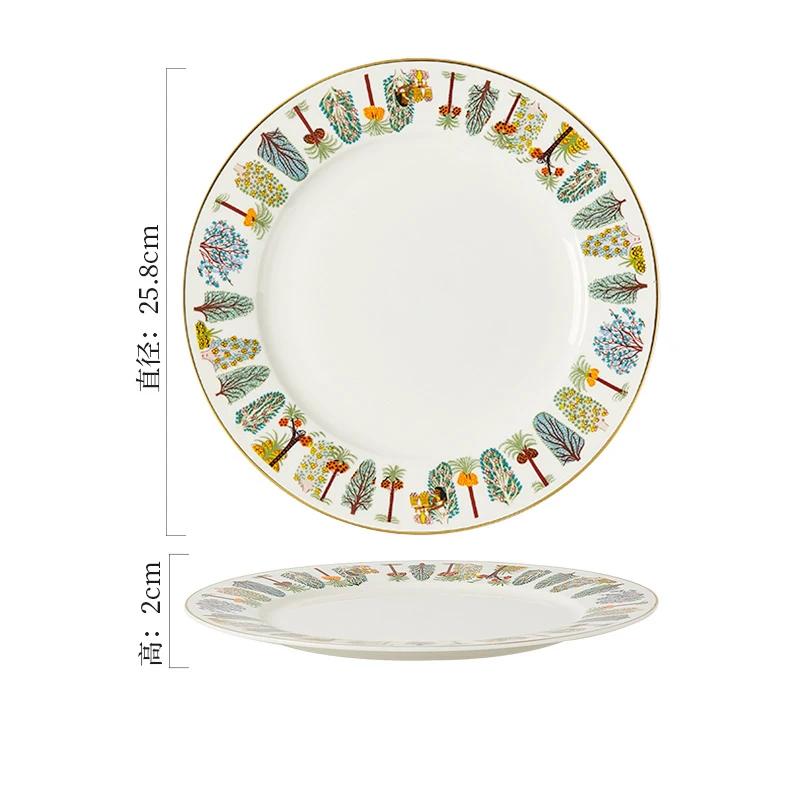 Light Luxury Unique Ceramic Plates High End Restaurants Steak Plate Afternoon Tea Desserts Coffee Cups Home Soup Plate Tableware