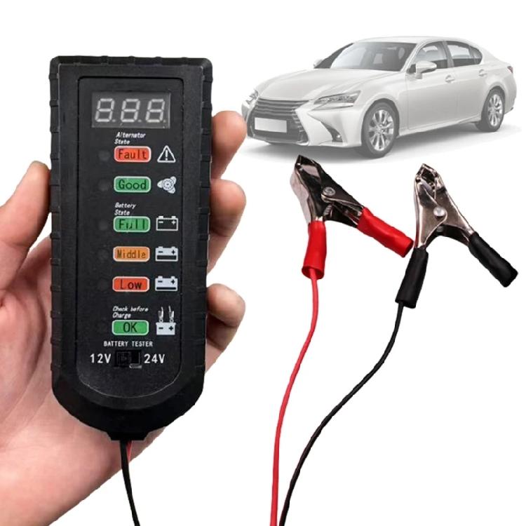 Heavy Duty Car Battery Load Tester 1000A Cranking Simulation Shock Resistant ABS Housing Clear LCD Display for Mechanic