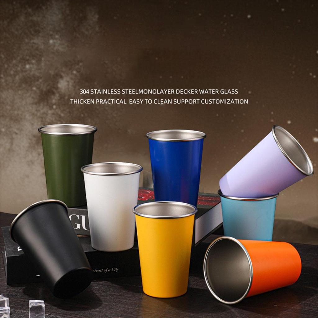 Stainless Steel Cups 350ml (5 Pack) Children Adult Stainless Steel Coffee Cups Stackable Durable Metal Drinking Glasses for Home Party Camping Outdoor