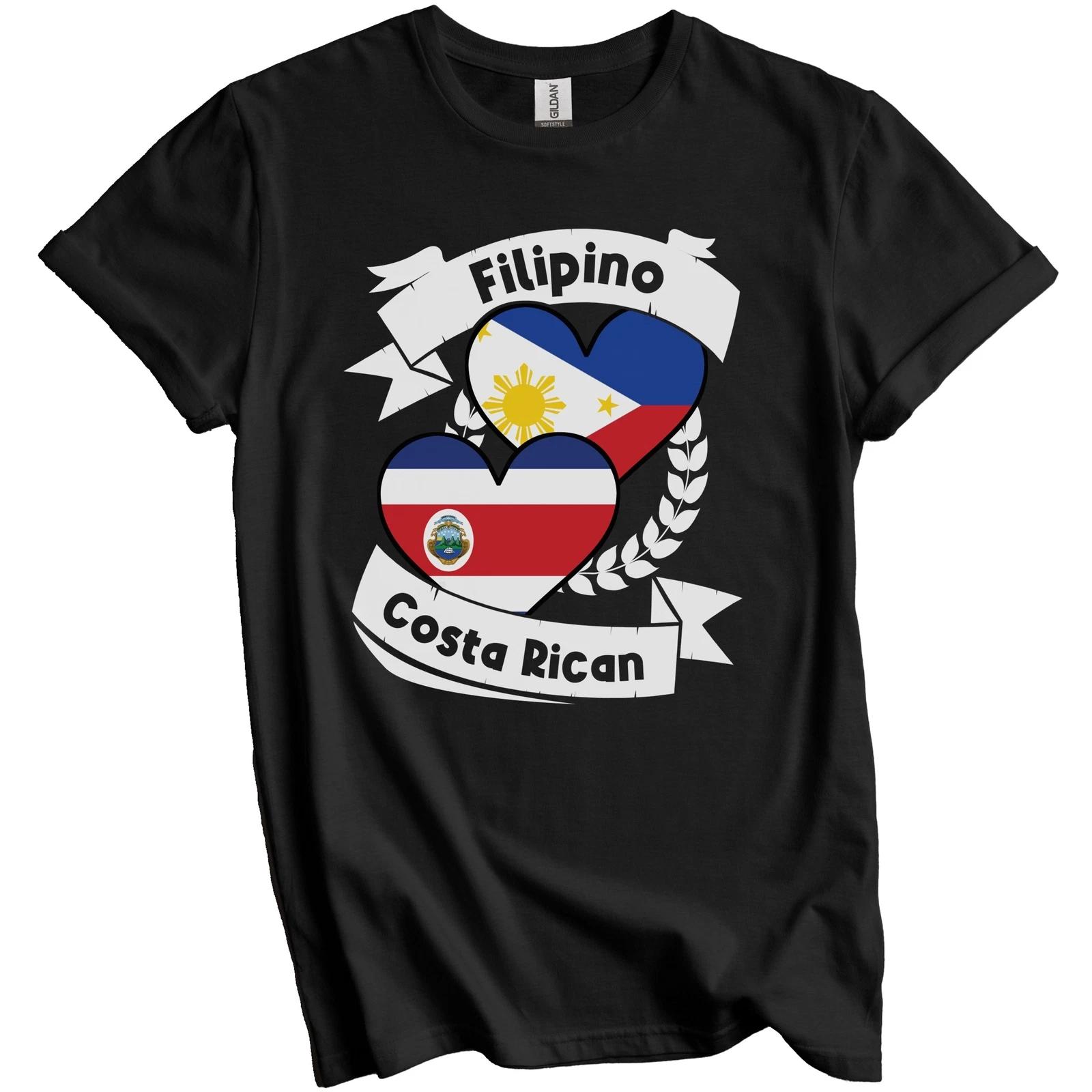 Filipino Costa Rican Heart Flags Philippines Costa Rica T-Shirt L