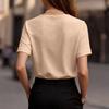 Maglione casual da donna con scollo a V, manica corta, vestibilità larga, in vari colori