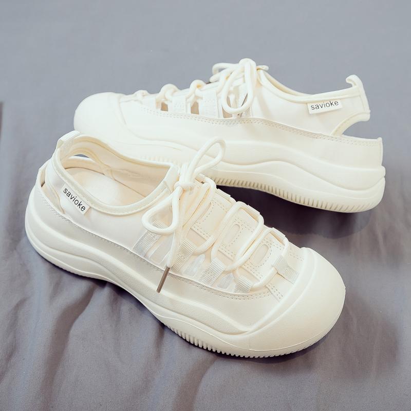 Fashion 2025 Sandals Beach Shoes Breathable All-Match Summer Heels New Fashion Girls Scandals Fabric Canvas 2025 Sandals Breathable All-