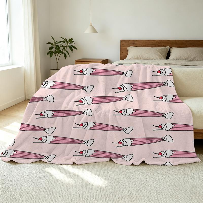 Cozy Flannel Blanket – Lightweight, Soft & Adorable Design for Home, Ideal for Sofa Napping, Bay Window Decoration, Christmas & Halloween