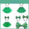 St.patrick's Day Lucky Green Clover Sequin Yarn Short Skirt Hoop Festival Adult