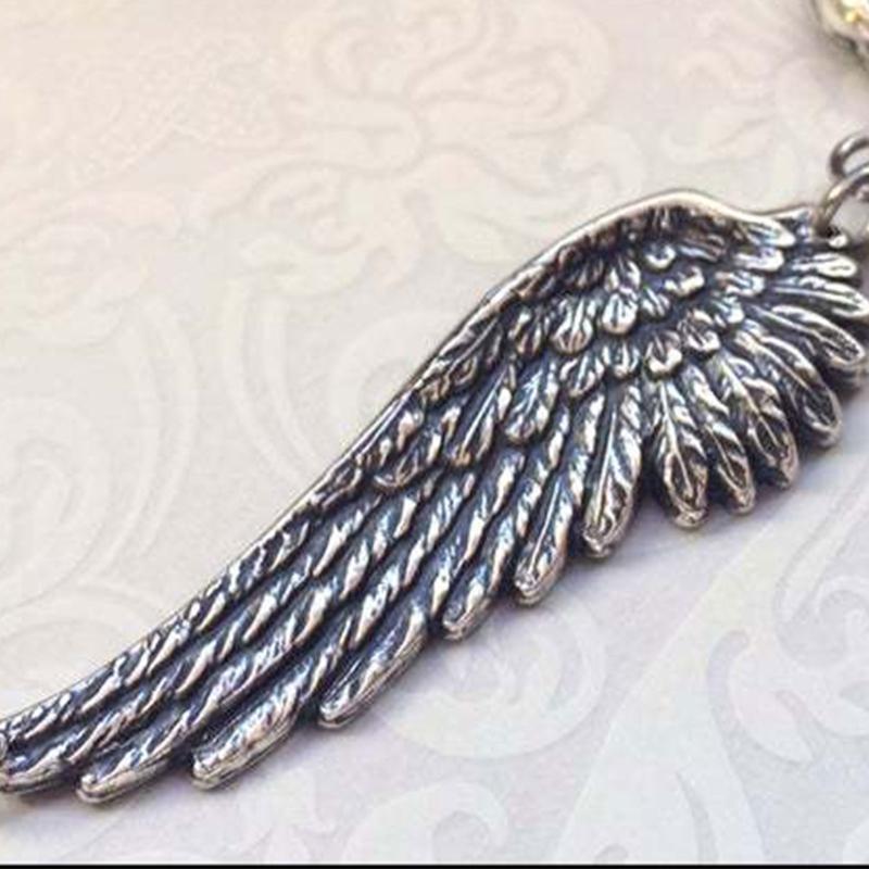 Fashion Angel Wings Pendant Necklace Aesthetic Punk Jewelry Thick Chain Necklaces for Women Men Teen Girls Party Decor