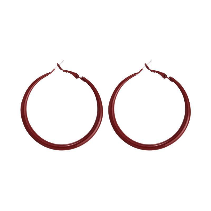 Ankola Red Hoop Earrings: Versatile, Exaggerated Autumn/Winter Style for Women