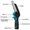 6 Inches Mini Electric Saws Cordless One Hand Chain Saw Woodworking Cutter Power Tools Blue