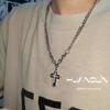Cross necklace men's and women's design sense niche titanium steel chain dark style hip hop accessories