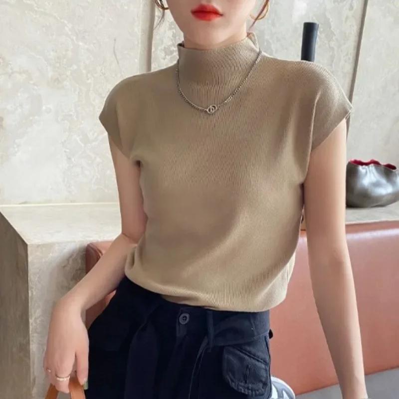 

Летние весенние майки женские безрукавные трикотажные футболки женские высокоэластичные тонкие повседневные трикотажные футболки укороченные топы рубашки One Size