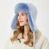 Cappello Lei Feng Inverno da Donna per Equitazione All'Aperto Cappello Caldo Antivento Freddo Cappello con Paraorecchie in Pelliccia di Coniglio