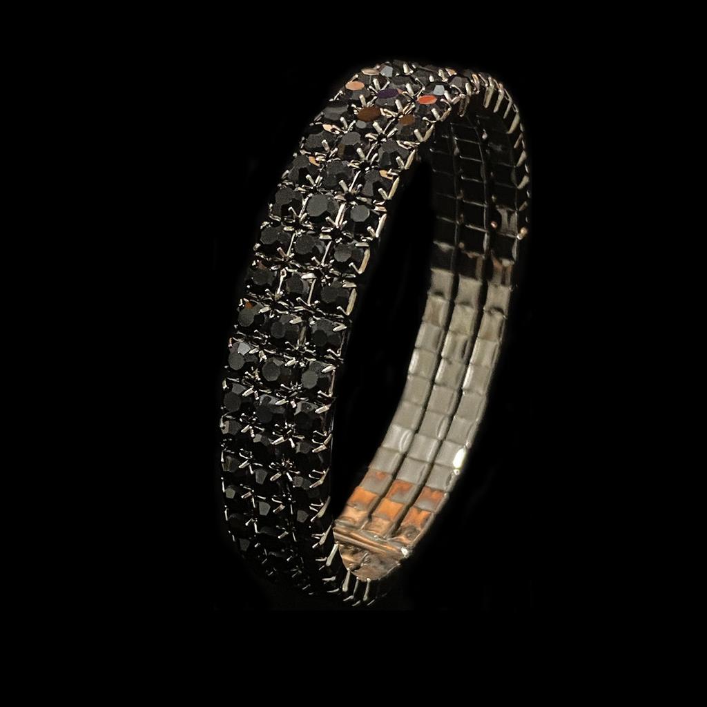 Claw Chain Three-row Bridal Elastic Opening Bracelet, Multi-layer Rhinestone Steel Ring Bracelet, Dress Accessories